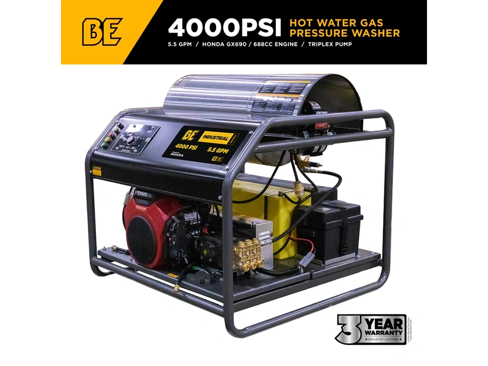 2026 BePower HW3524HA12V 3,500 PSI - 8.5 GPM Hot Water Pressure Washer Honda GX690 Engine and CP Triplex Pump - HW3524HA12V alt