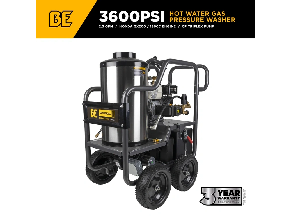 2026 BePower HW3665HA 3,600 PSI - 2.5 GPM Hot Water Pressure Washer - HW3665HA alt