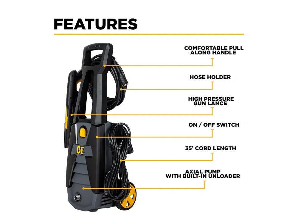 2026 BePower P1715EN 1,700 PSI 1.7 GPM Electric Power Washer with Powerease Motor and AR Axial Pump - P1715EN alt