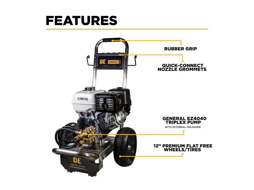 2026 BePower B4213HSGS 4,200 PSI 4.2 GPM Cold Water Gas Pressure Washer - B4213HSGS alt