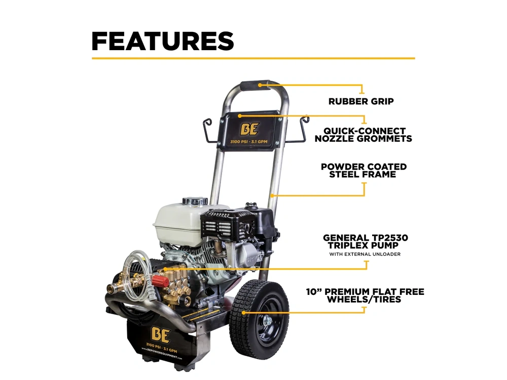 2026 BePower B3165HSGS 3,100 PSI 3.1 GPM Cold Water Gas Pressure Washer - B3165HSGS alt