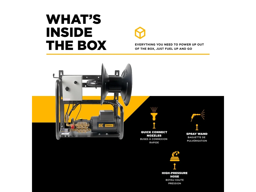 2026 BePower X-1520FW1GENH 1,500 PSI 2.0 GPM 2.0 HP Wall Mount Electric Pressure Washer with a Baldor Motor and General Triplex Pump - X-1520FW1GENH alt