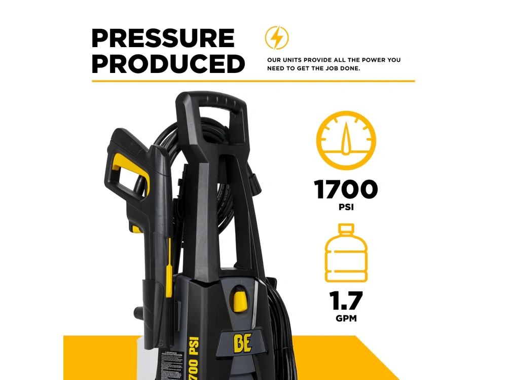 2026 BePower P1715EN 1,700 PSI 1.7 GPM Electric Power Washer with Powerease Motor and AR Axial Pump - P1715EN alt