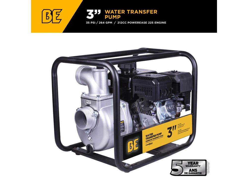 2026 BePower WP-3070S 3" Water Transfer Pump with Powerease 225 Engine alt