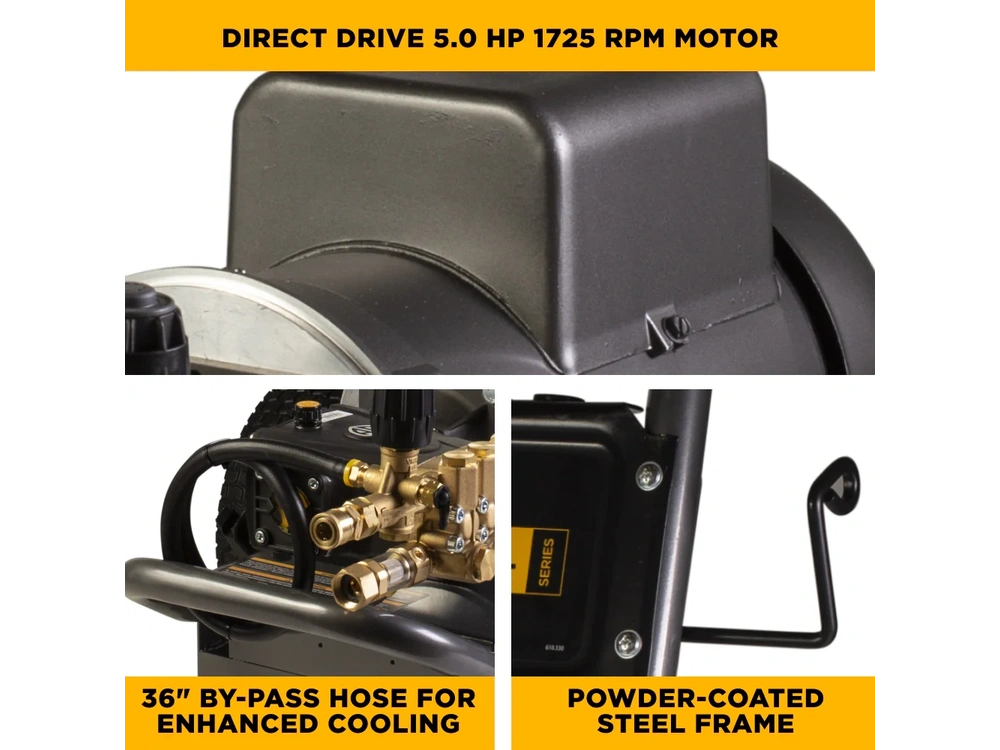 2026 BePower B205EA 2,000 PSI 3.5 GPM 5.0 HP Electric Pressure Washer with Baldor Motor and AR Triplex Pump - B205EA alt