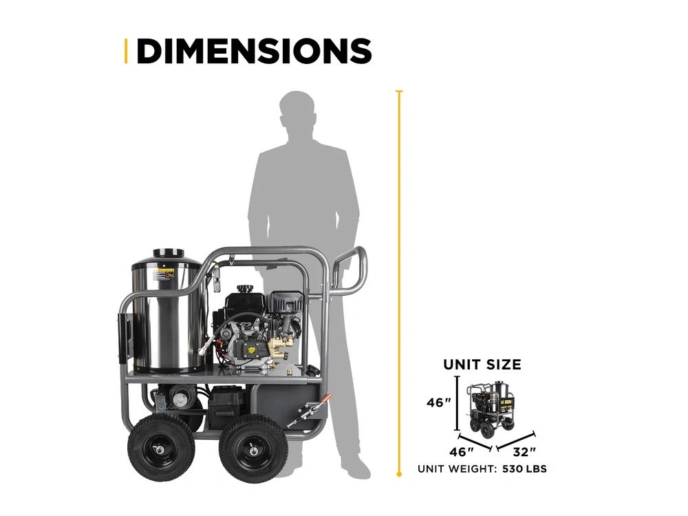 2026 BePower HW4415PA 4,400 PSI - 4.2 GPM Hot Water Pressure Washer with Powerease 420 Engine and CP Triplex Pump - HW4415PA alt