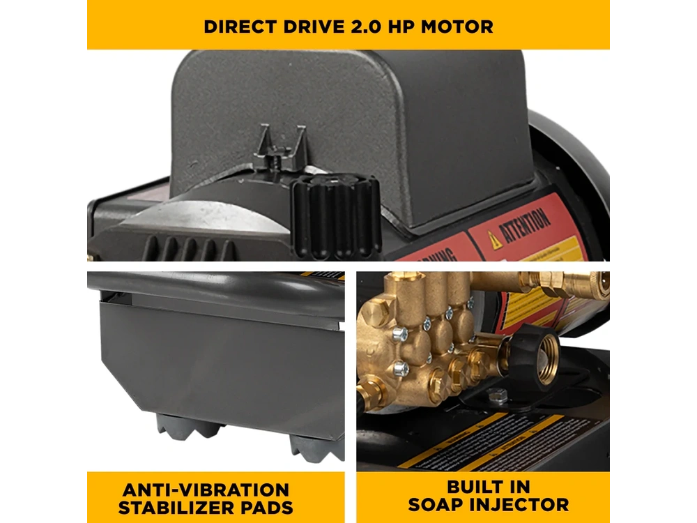 2026 BePower PE-1520EW1A 1,500 PSI 2.0 GPM Electric Pressure Washer with Baldor Motor and AR Triplex Pump - PE-1520EW1A alt