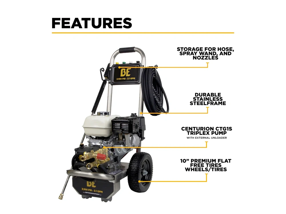 2026 BePower B3165HSAS 3,100 PSI 3.1 GPM Cold Water Gas Pressure Washer - B3165HSAS alt
