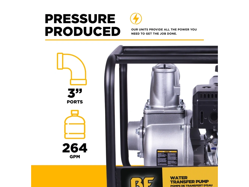 2026 BePower WP-3070S 3" Water Transfer Pump with Powerease 225 Engine alt