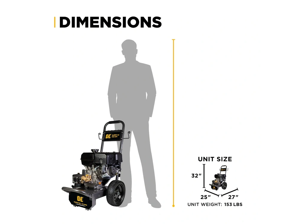 2026 BePower B4415PA 4,400 PSI 4.2 GPM Cold Water Gas Pressure Washer - B4415PA alt