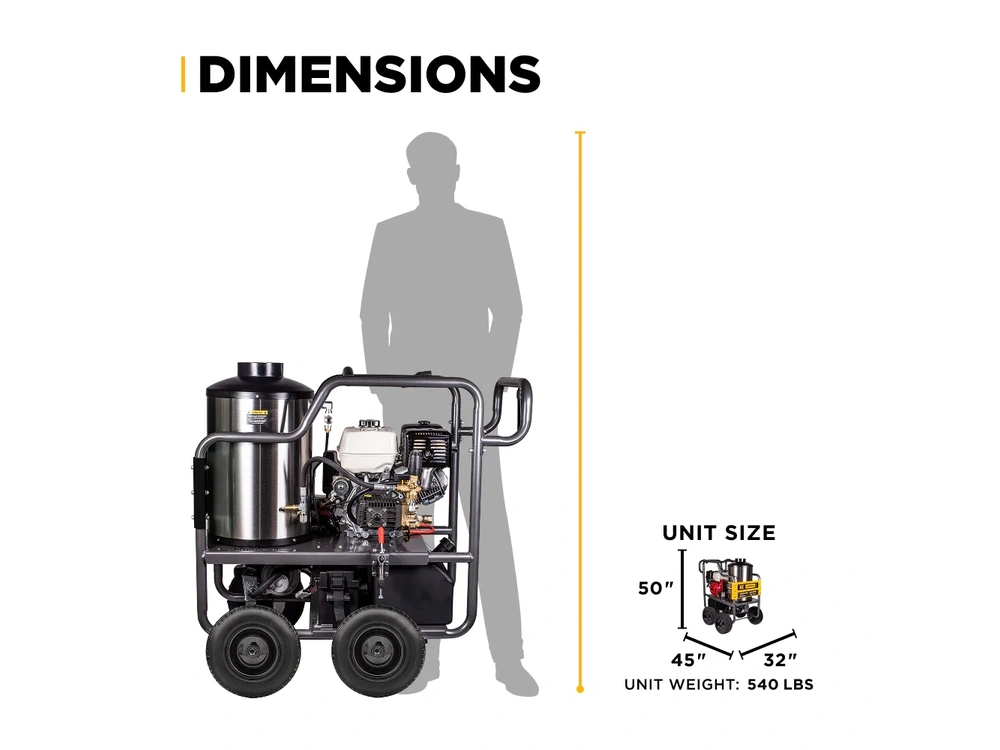 2026 BePower HW4013HG 4,000 PSI - 4.2 GPM Hot Water Pressure Washer with Honda GX390 Engine and General Triplex Pump - HW4013HG alt