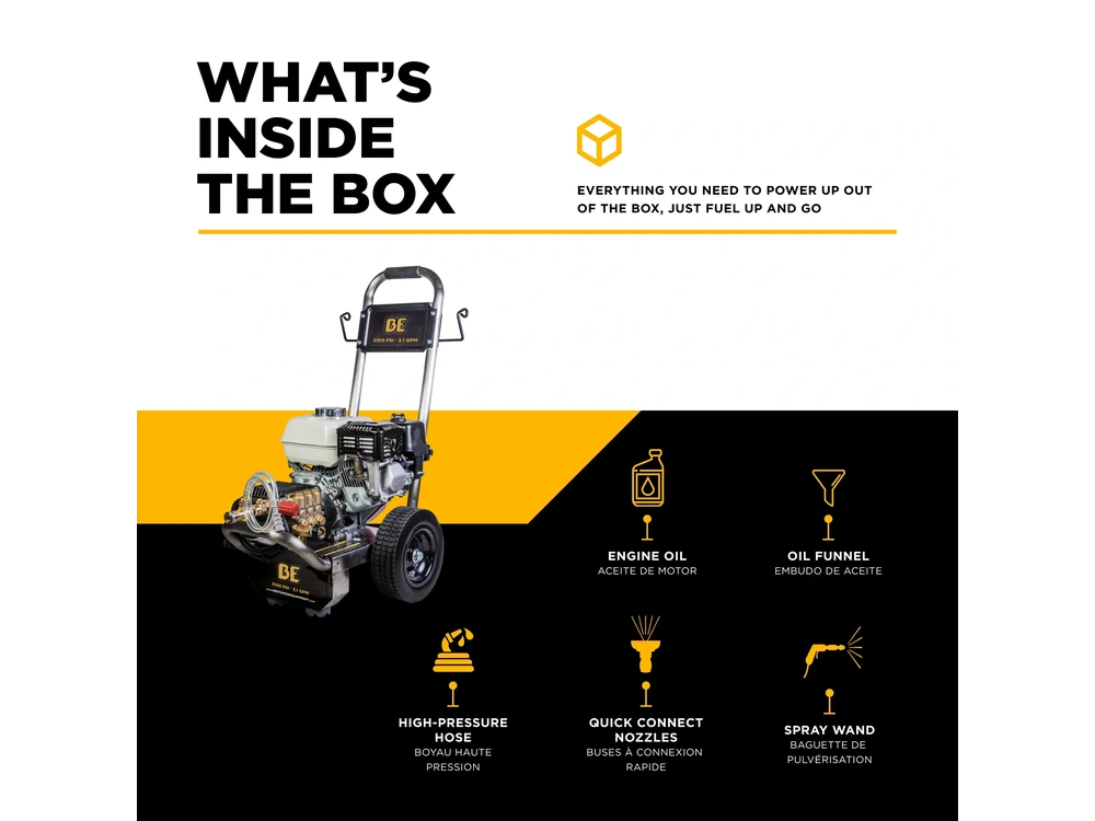2026 BePower B3165HSGS 3,100 PSI 3.1 GPM Cold Water Gas Pressure Washer - B3165HSGS alt