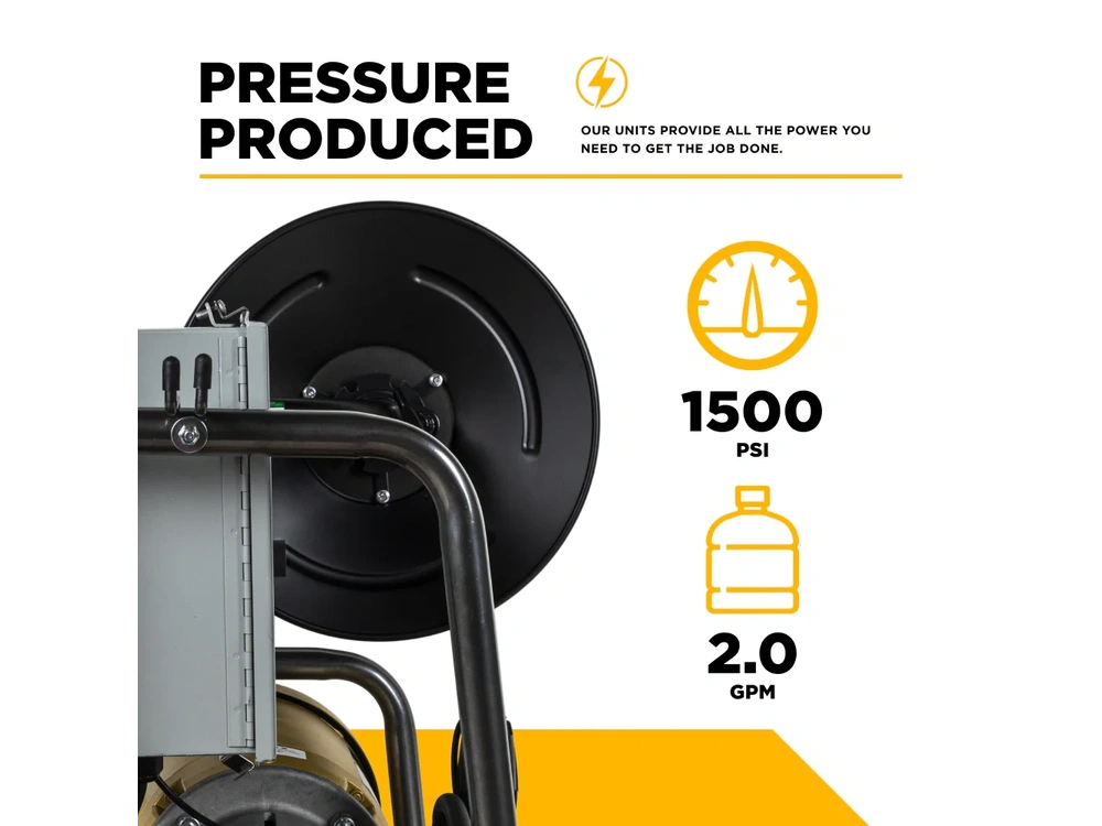 2026 BePower X-1520FW1ARH 1,500 PSI 2.0 GPM 2.0 HP Wall Mount Electric Pressure Washer with a Baldor Motor and CP Triplex Pump - X-1520FW1ARH alt