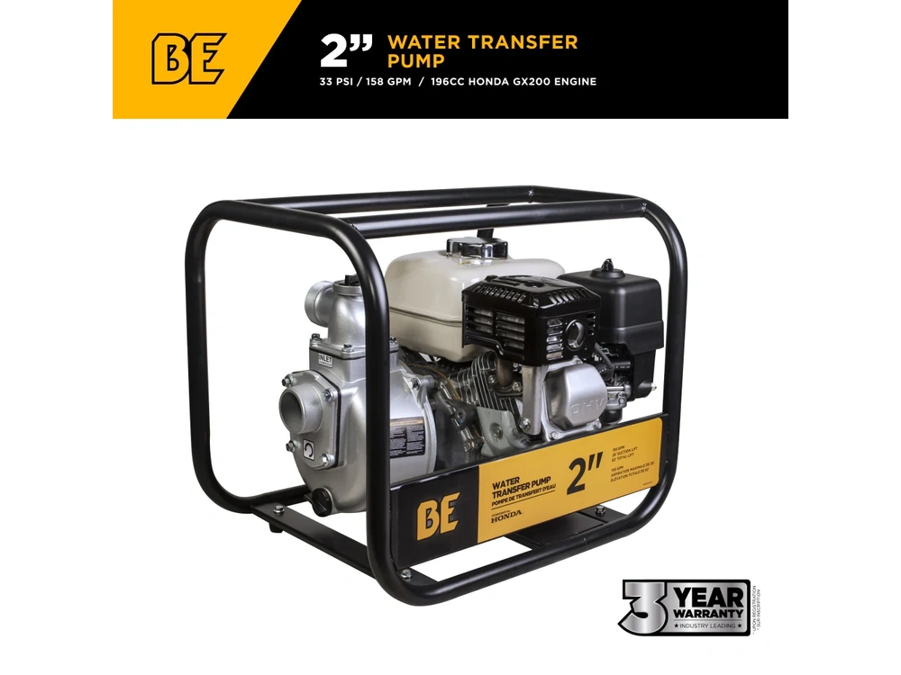 2026 BePower WP-2065HL 2" Water Transfer Pump with Honda GX200 Engine alt