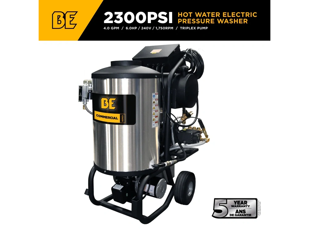 2026 BePower 42-6 2,300 PSI 4.0 GPM Hot Water Electric Pressure Washer with Comet Triplex Pump - 42-6 alt