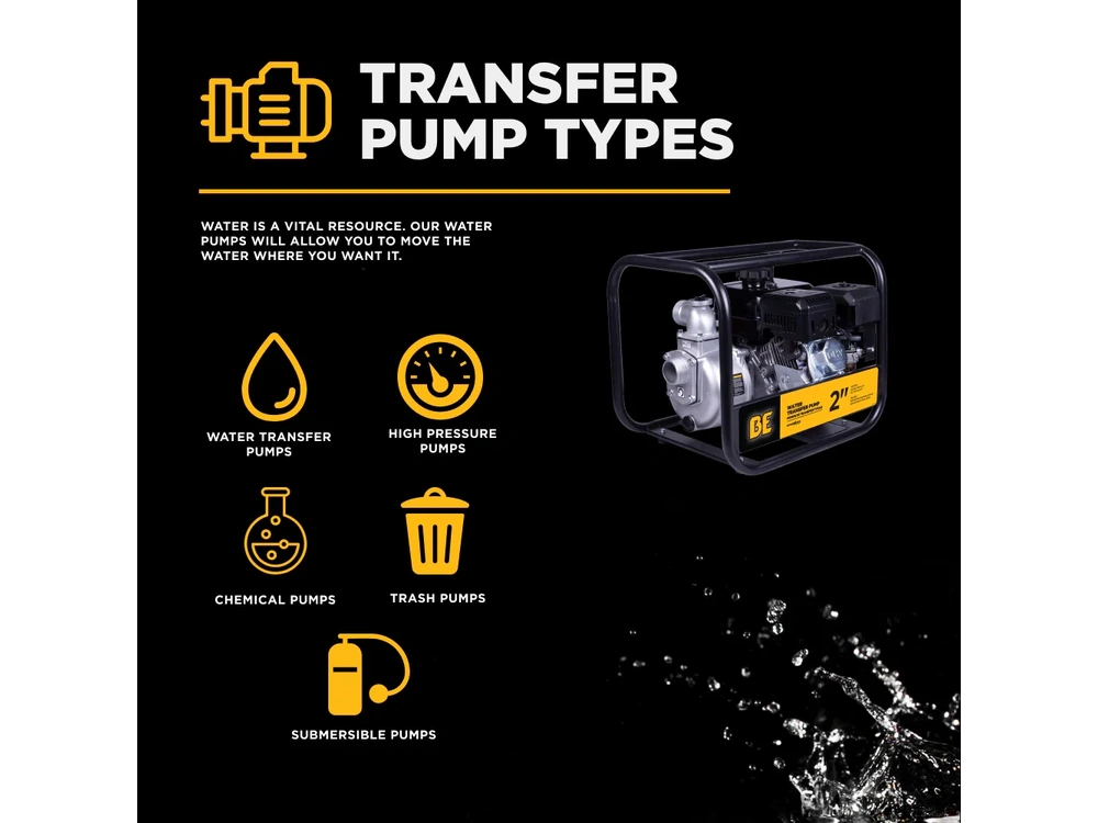 2026 BePower WP-2070S 2" 33PSI 158GPM Water Transfer Pump with Powerease 225 Engine alt