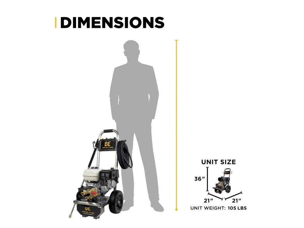 2026 BePower B3165HSAS 3,100 PSI 3.1 GPM Cold Water Gas Pressure Washer - B3165HSAS alt