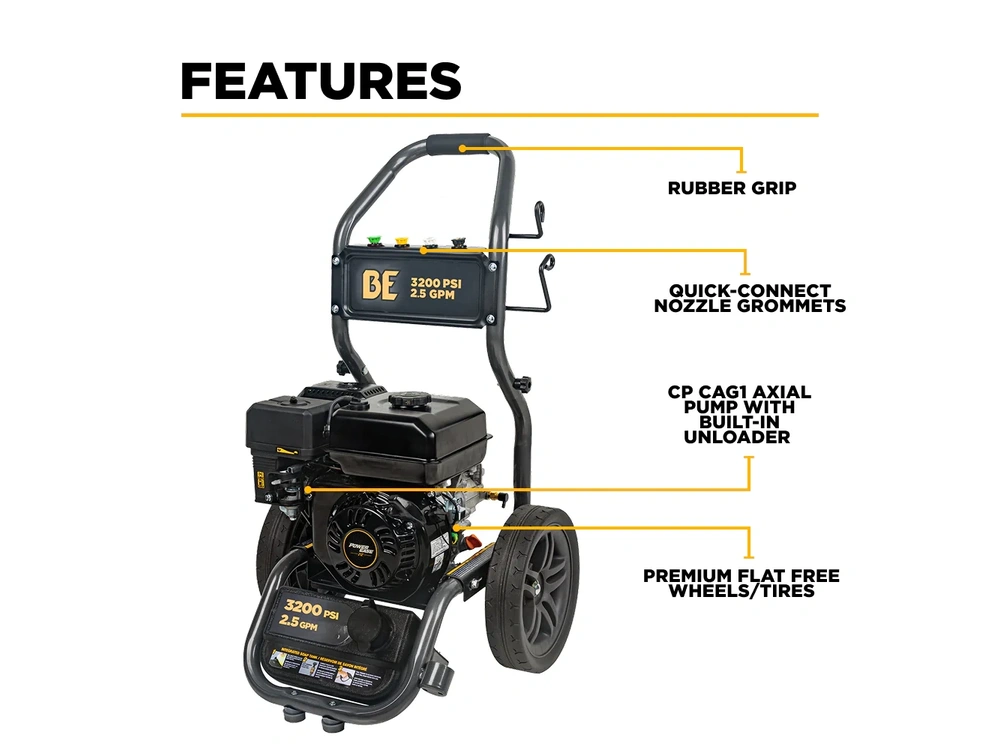 2026 BePower BE327PX 3,200 PSI 2.5 GPM Cold Water Gas Pressure Washer - BE327PX alt