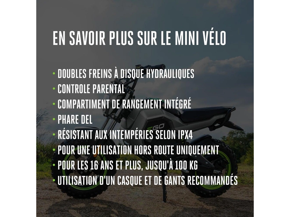 EGO Minimoto avec piles et chargeur MB1005-2 Minimoto avec piles et chargeur MB1005-2 2026 alt