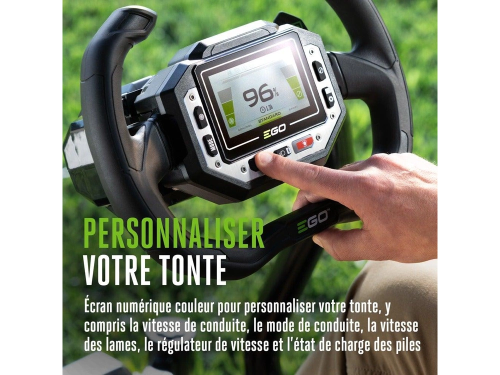 EGO Tondeuse à conducteur porté et à rayon de braquage zéro POWER+ de 42 po avec e-STEER™ (Deux 10,0 Ah et Quatre 6,0 Ah Piles) ZT4215S Tondeuse à conducteur porté et à rayon de braquage zéro POWER+ de 42 po avec e-STEER™ (Deux 10,0 Ah et Quatre 6,0 Ah Piles) ZT4215S 2026 alt
