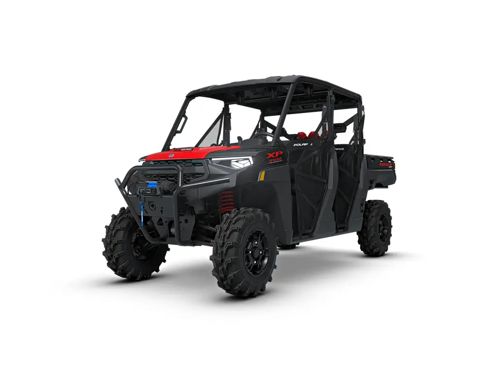 2027 Polaris RANGER CREW XP 1000 Mud Edition Onyx Black w/ Red Accent
