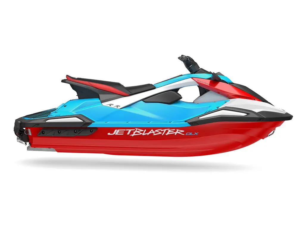 2027 Yamaha JetBlaster DLX 3-UP Cyan/Torch Red