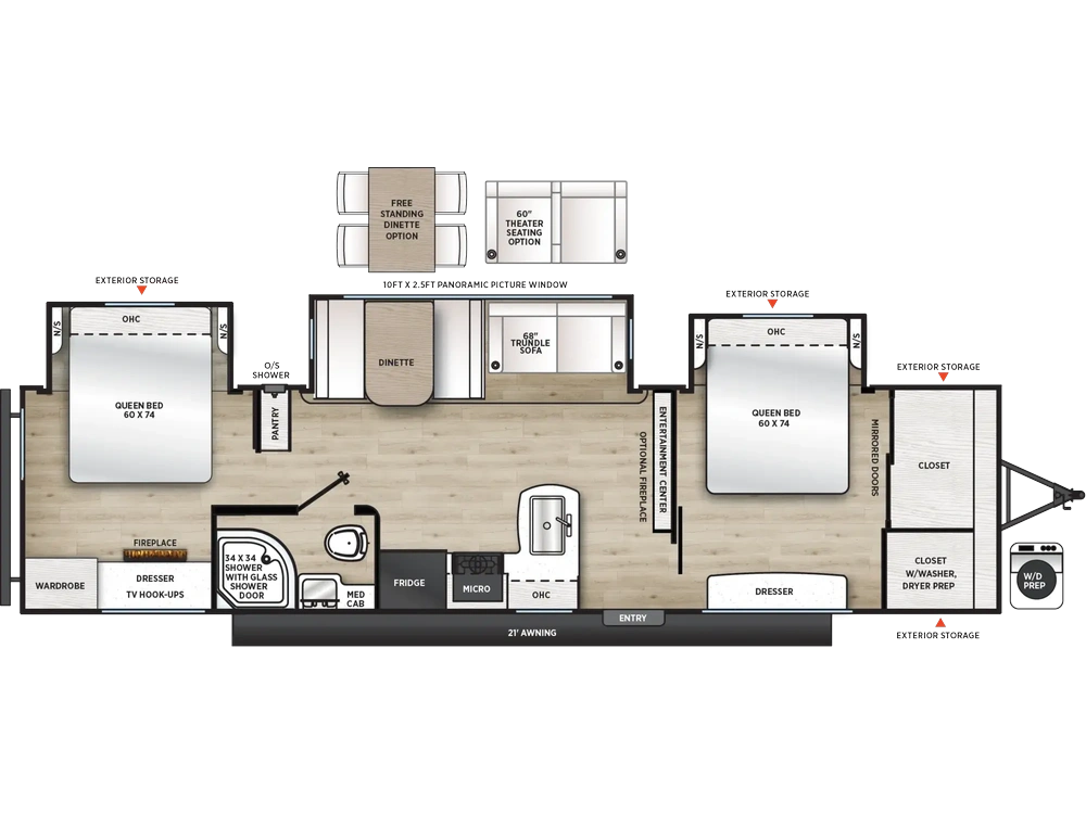 2027 Forest River Aurora Aurora 34BHTS (2 Queen Beds) alt