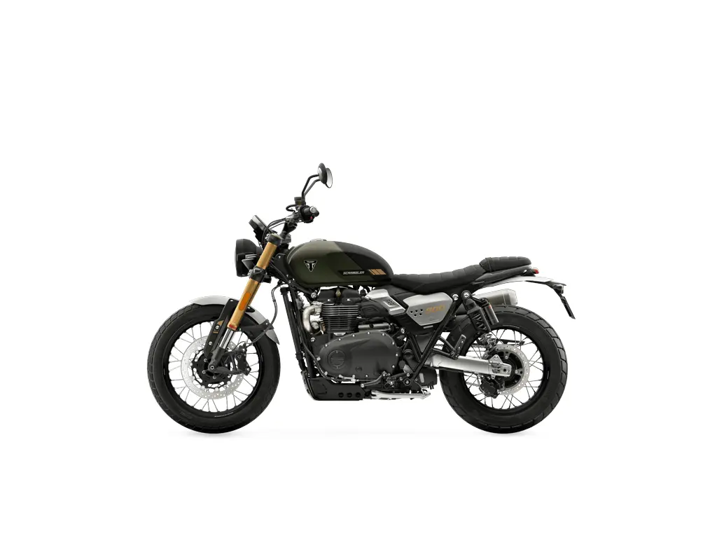 2027 Triumph Scrambler 900 Matte Khaki Green / Matte Phantom Black
