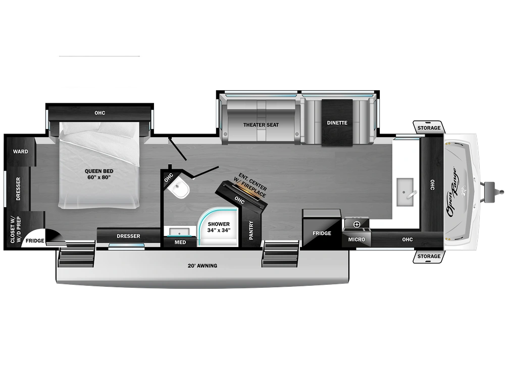 2027 Open Range Range Lite Travel Trailer Range Lite Travel Trailer 270FKB