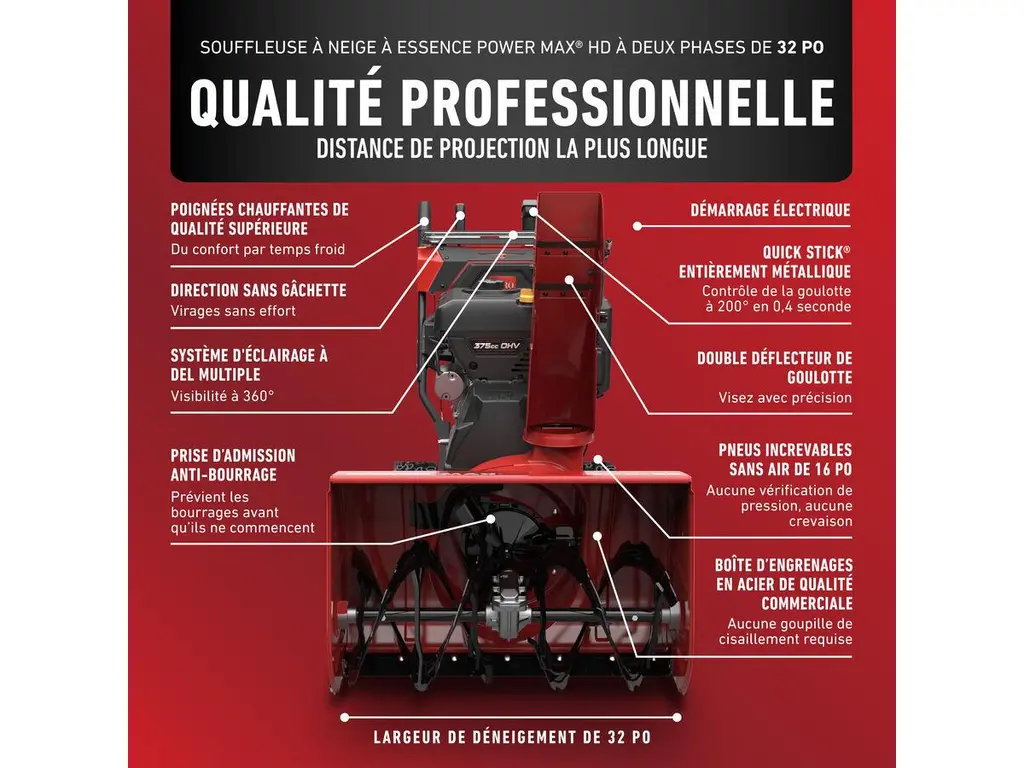 Toro Souffleuse à Neige à Essence à Deux Phases Power Max HD de 81 cm (32 po) 2026