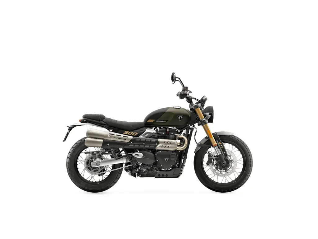 2027 Triumph Scrambler 900 Matte Khaki Green / Matte Phantom Black