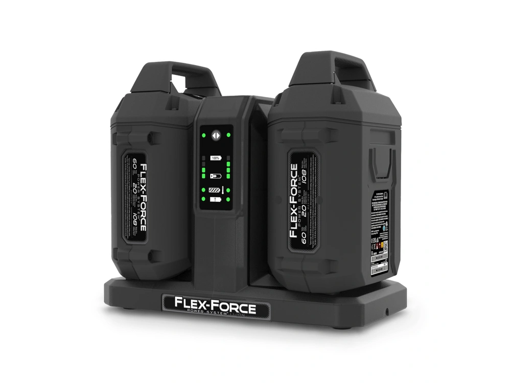 2026 Toro 60V MAX* Flex-Force 4-Amp Lithium-Ion Battery 2-Pod Charger 60V MAX* Flex-Force 4-Amp Lithium-Ion Battery 2-Pod Charger