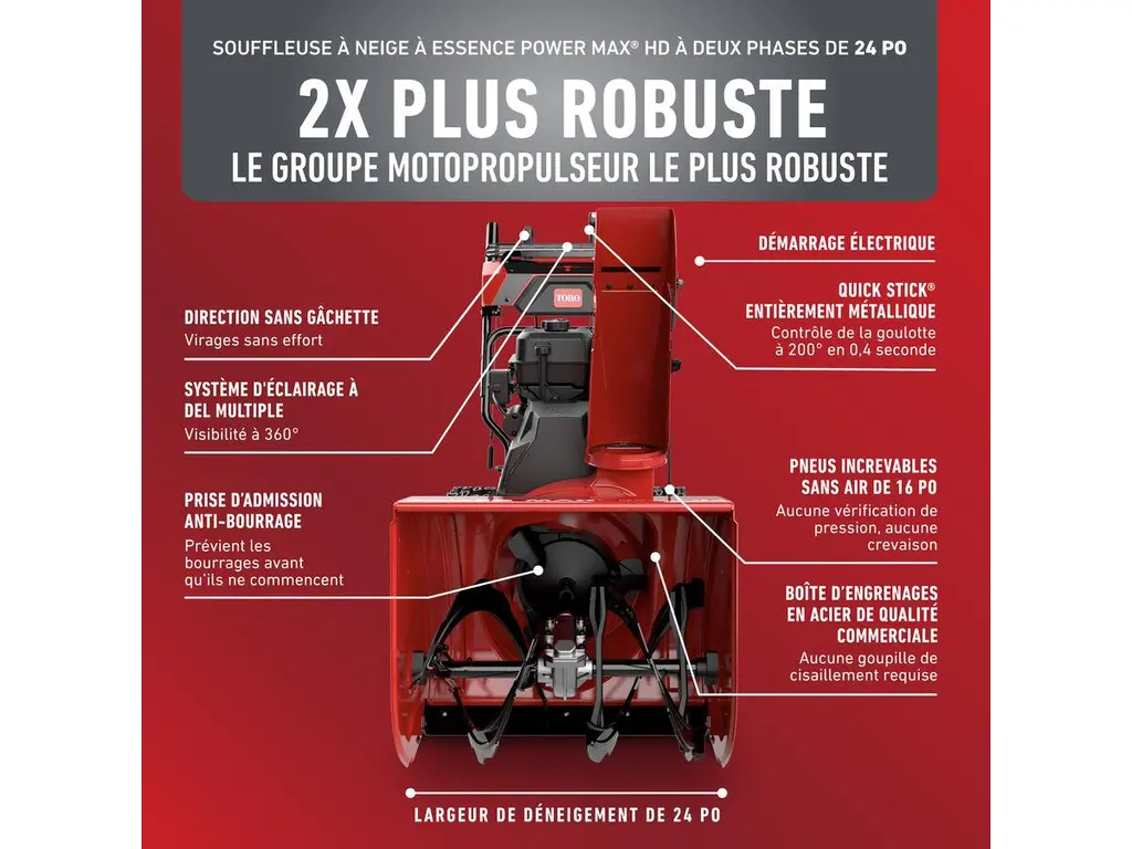 Toro Souffleuse à Neige à Essence à Deux Phases Power Max HD de 61 cm (24 po) 2026