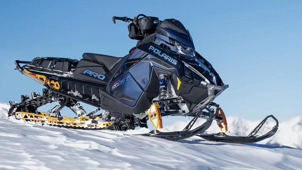 front side view of a 2026 Polaris Pro RMK snowmobile