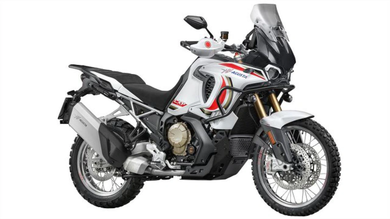 vue latérale avant d'une moto MV Augusta LXP Orioli