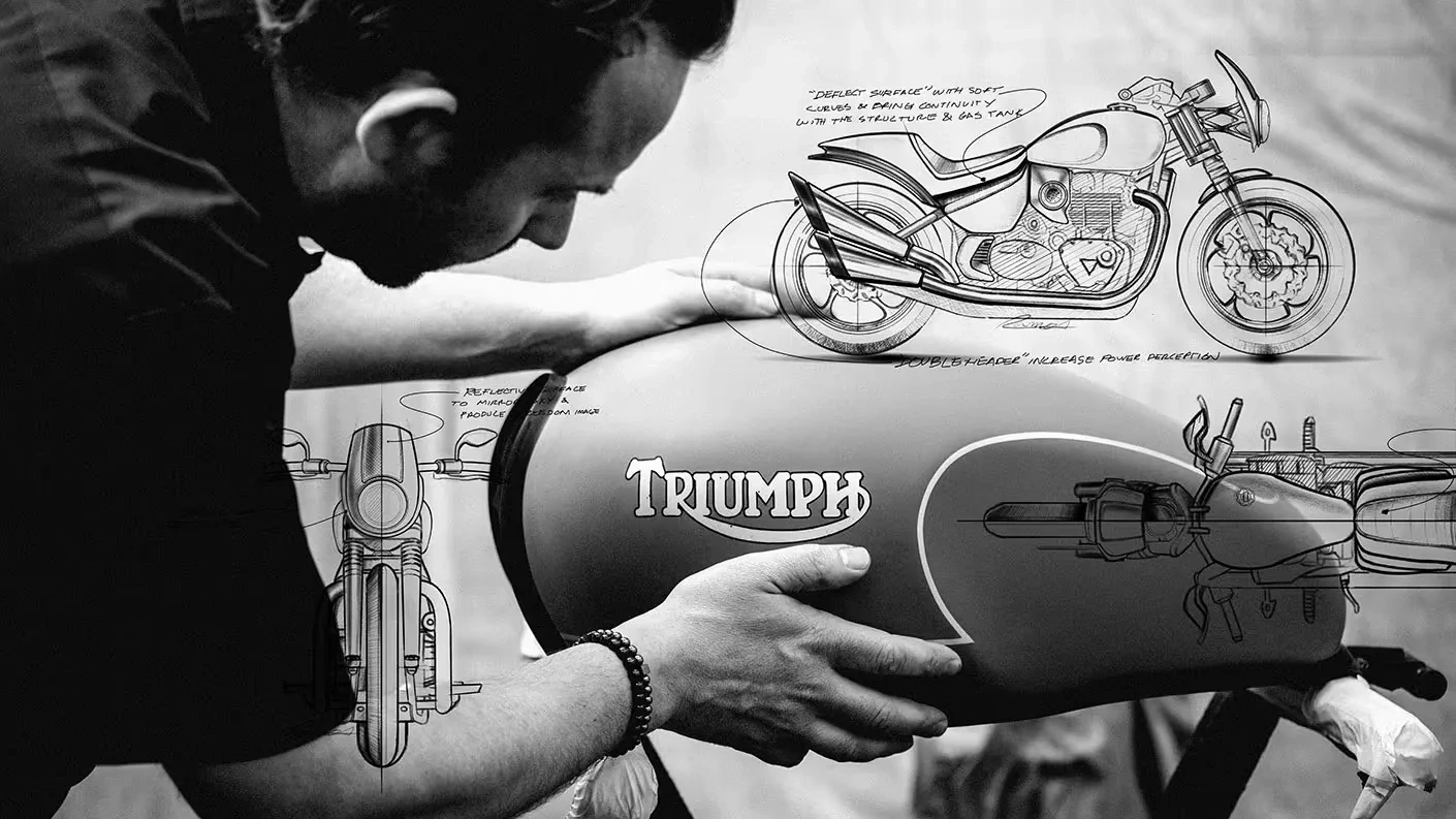 Conception d’une moto Triumph illustrant l’héritage britannique et le design iconique de la marque.
