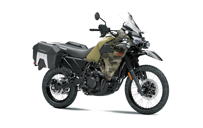 2025 Kawasaki KLR 650 dual-sport adventure bike available at Motoplex Mirabel