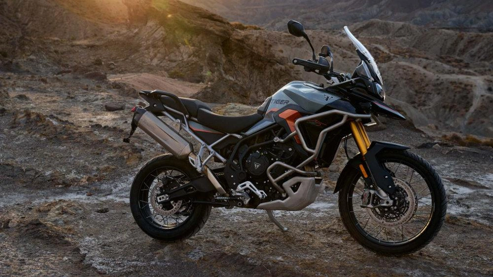 side view of a Tiger 900 Desert Edition