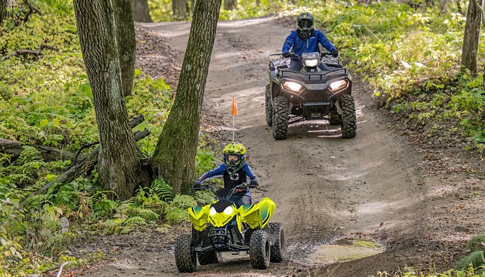 View of the Polaris Outlaw 110 EFI