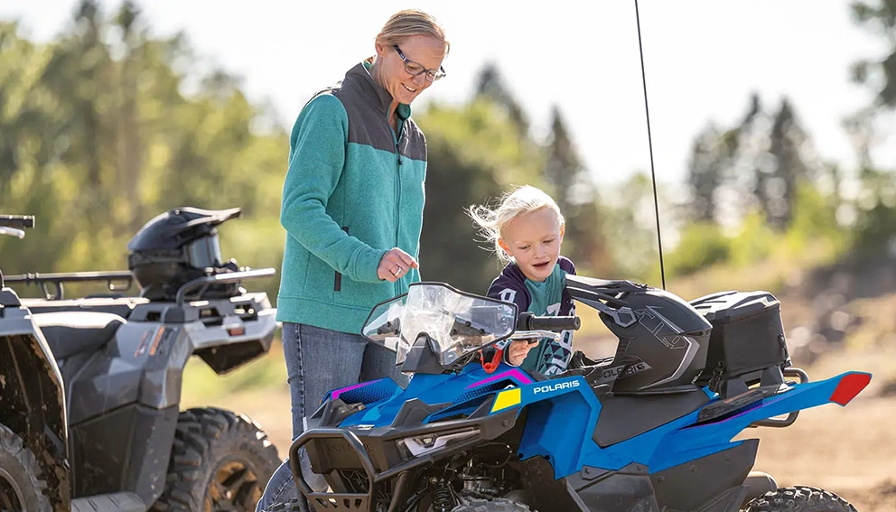 View of the Polaris Outlaw 70 EFI