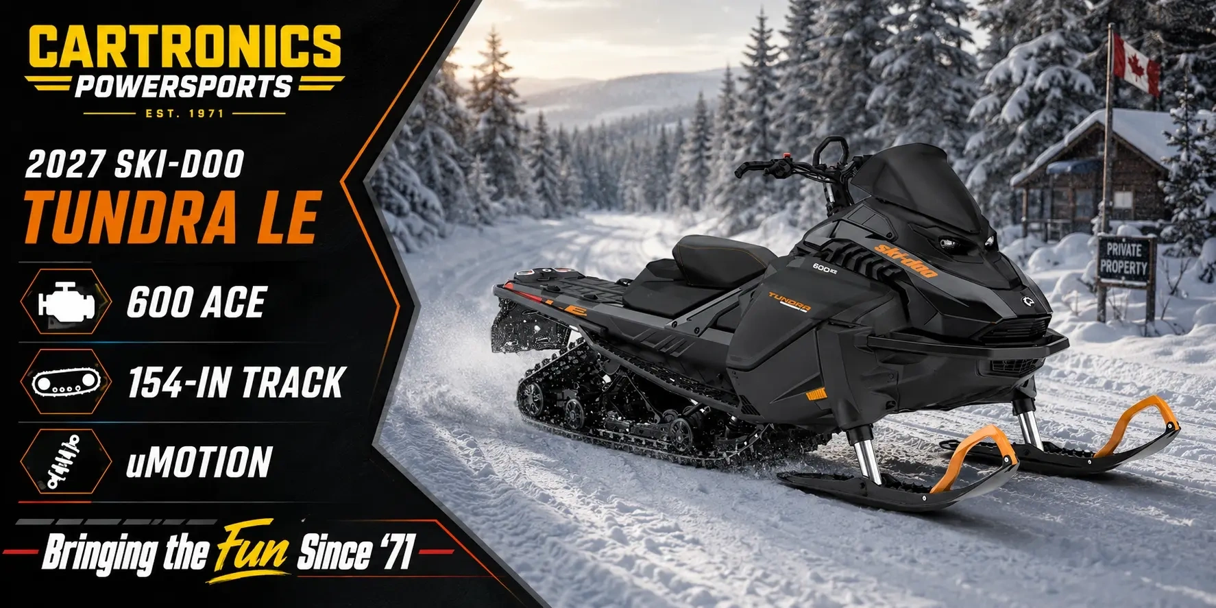 2027 Ski-Doo Tundra lightweight utility snowmobile available at Cartronics Powersports in Kingston, Ontario