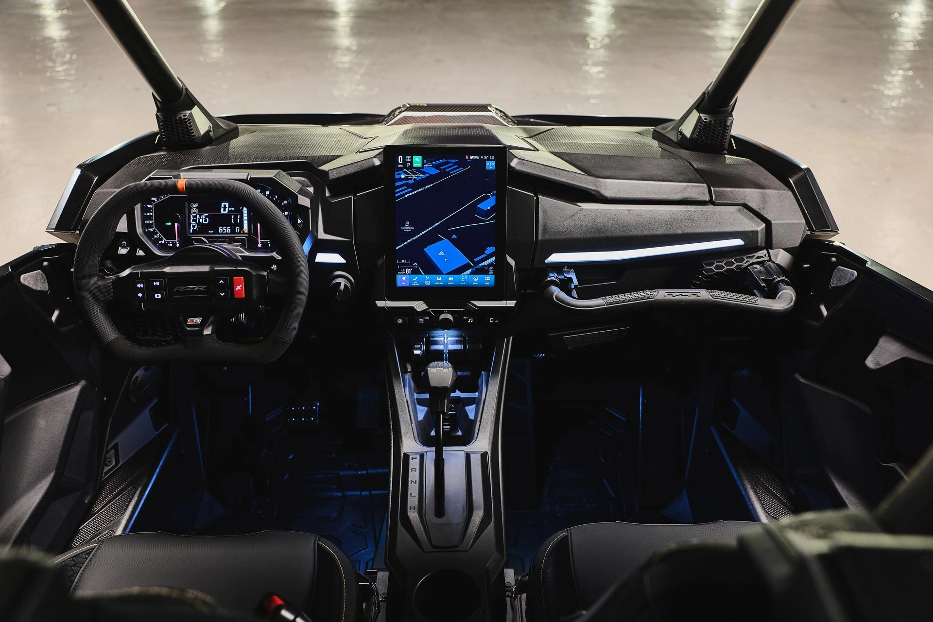 2027 Polaris RZR Pro R Boost cockpit with 10.4 inch RIDE COMMAND display