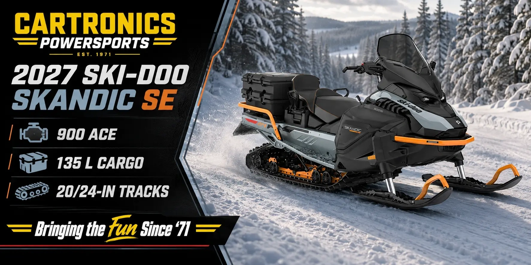 2027 Ski-Doo Skandic wide-track utility snowmobile available at Cartronics Powersports in Kingston, Ontario