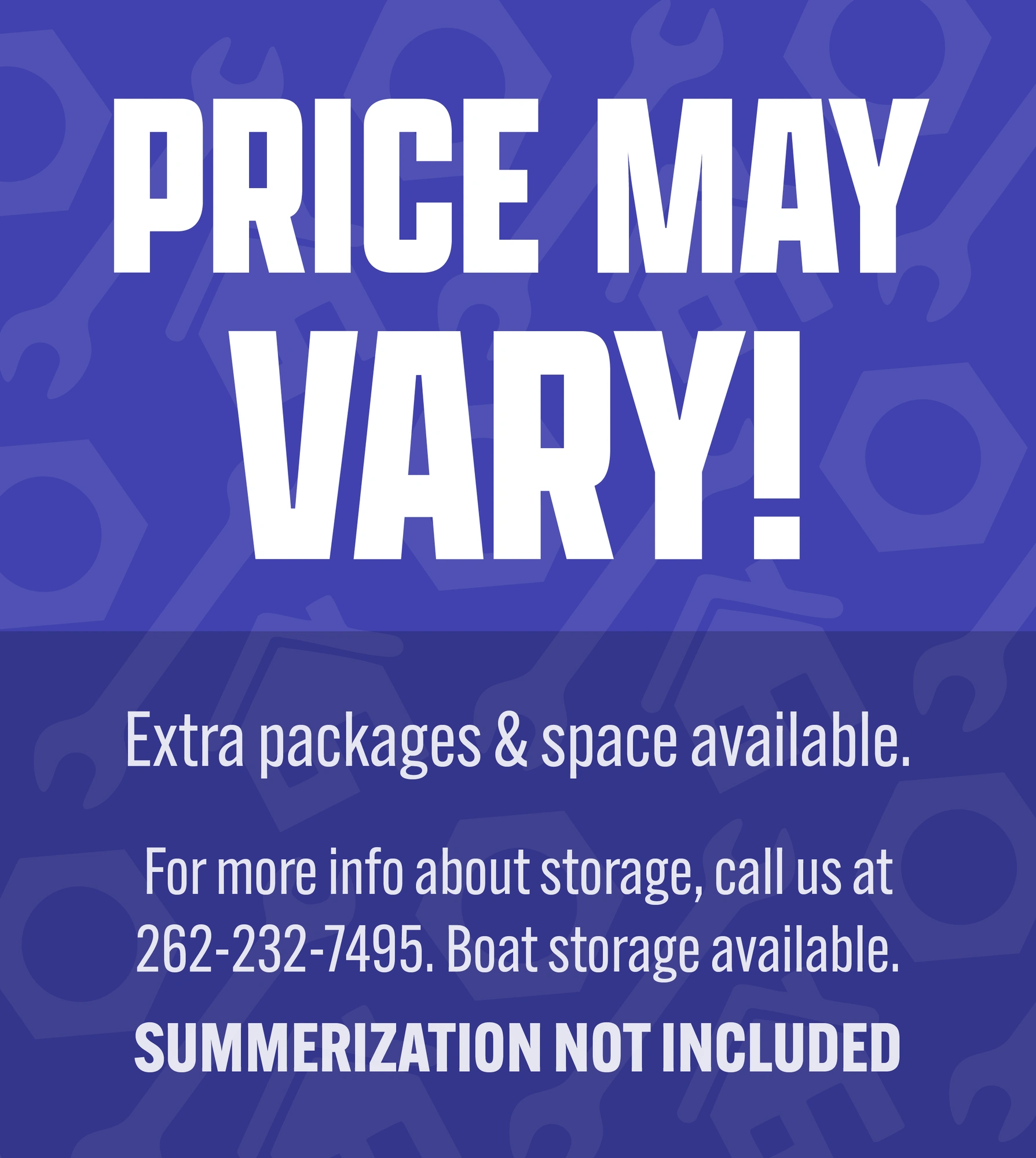 Storage pricing information