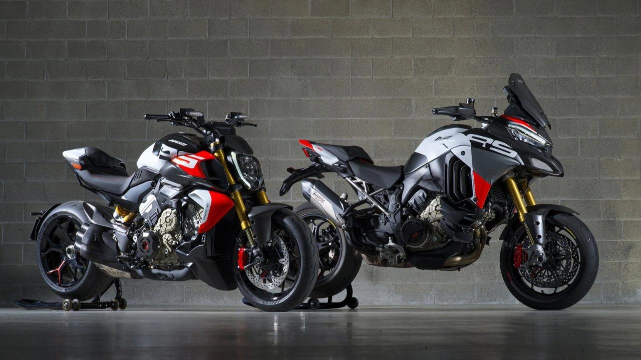Ducati Diavel V4 cruiser motorcycle parked outdoors