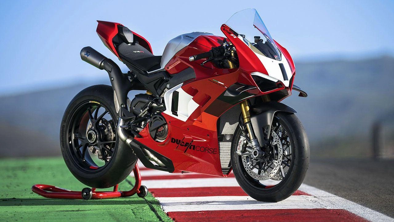 Ducati Panigale V4 high-performance sport motorcycle on a racetrack