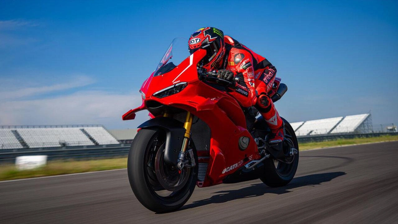 Track-ready Ducati Panigale V4 R with aerodynamic winglets