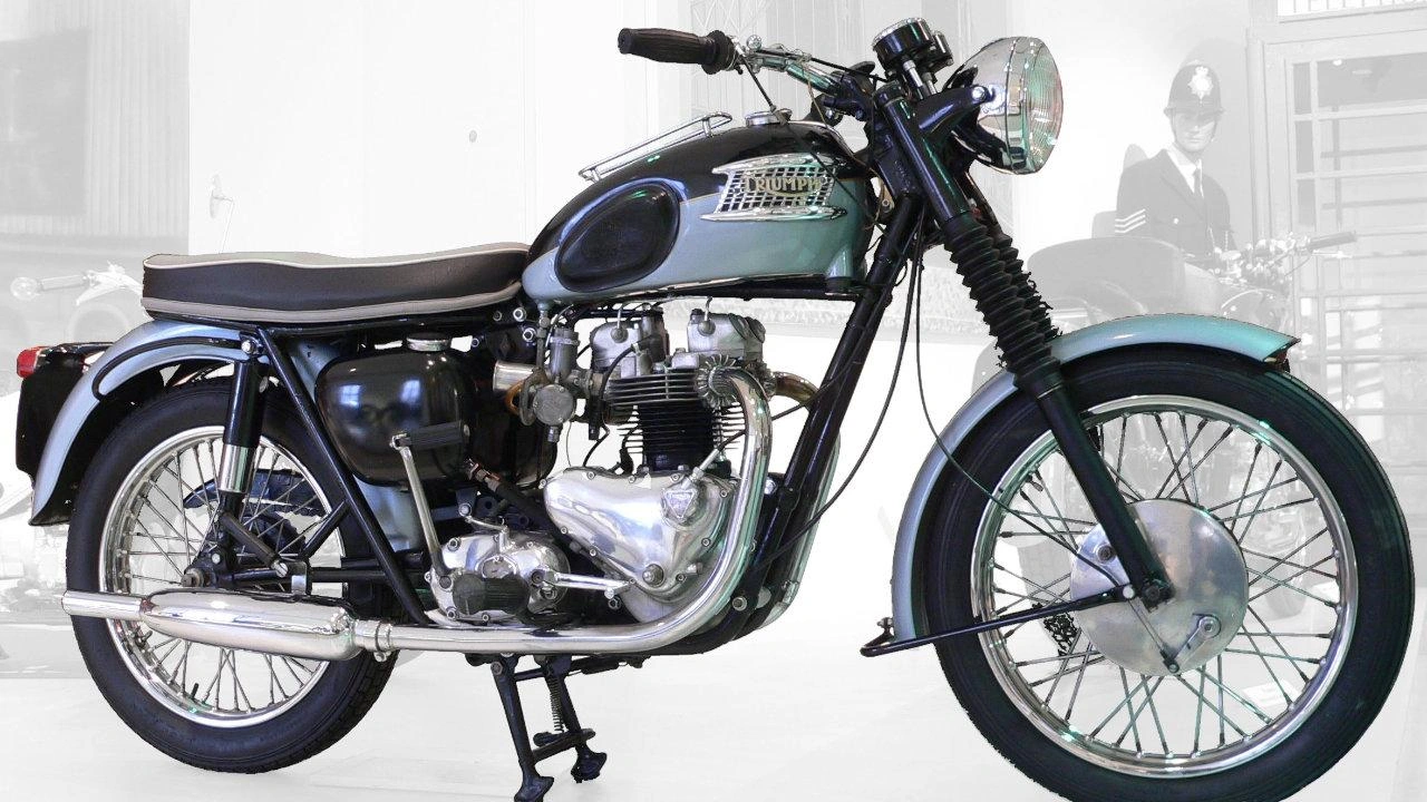 Vintage Triumph Bonneville motorcycle parked outdoors
