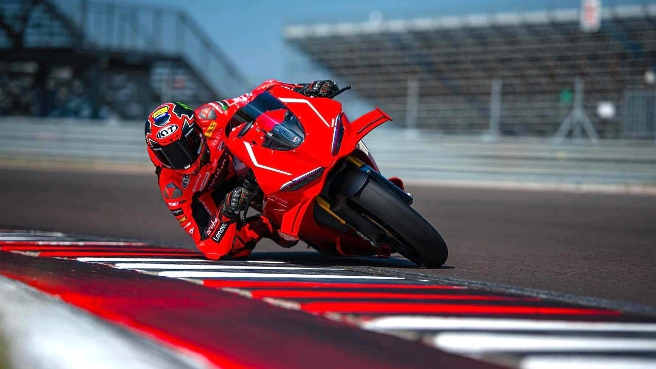 Aerodynamic profile of a Ducati Panigale motorcycle