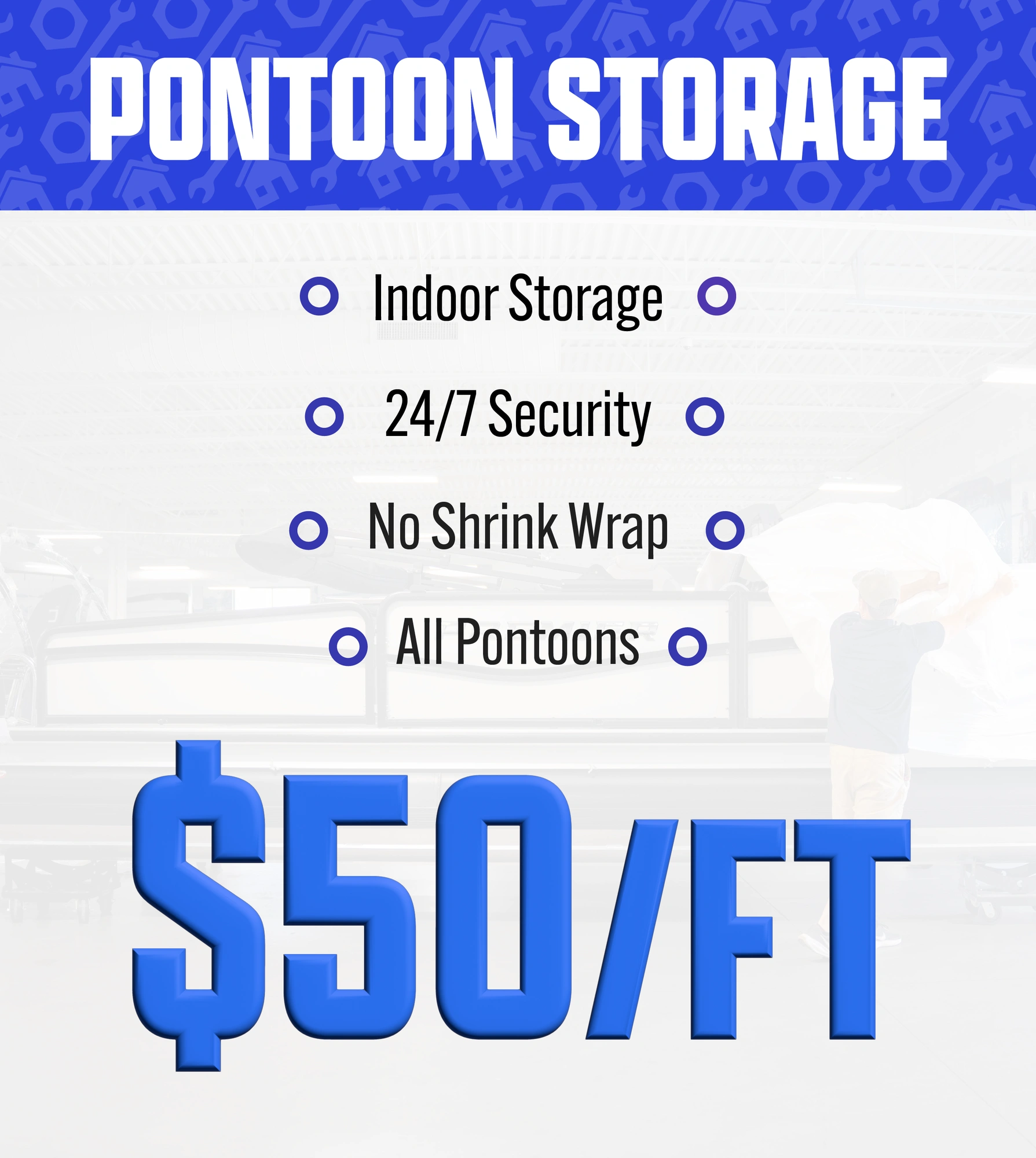 Pontoon storage special